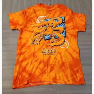 Naruto The Symphonic Size M Kurama Nine-Tails Tie Dye Graphic T-Shirt Orange